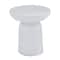 White Contemporary Garden Stool, 17" x 17" x 18"